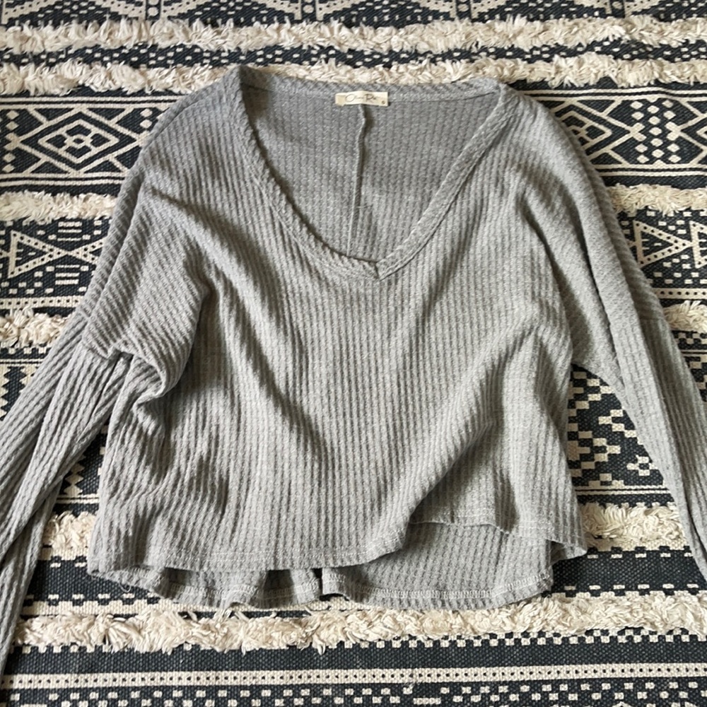 Gray cropped sweater